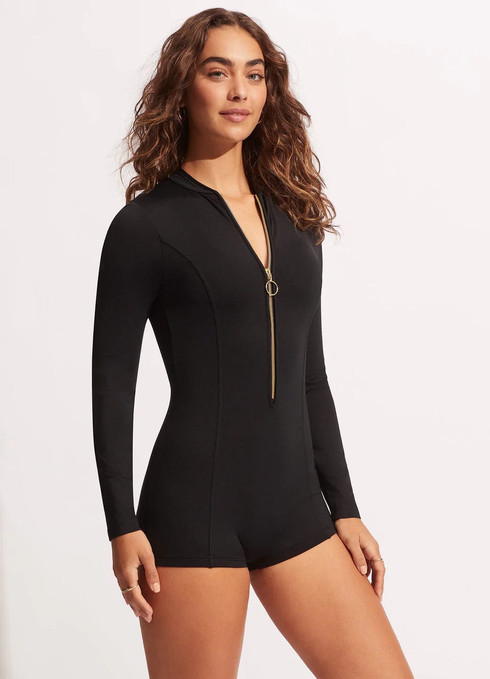 Seafolly Collective Boyleg Zip Front Surfsuit Splash Swimwear One Pieces