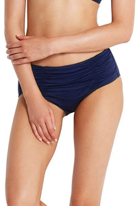 Seafolly Collective Gathered Front Retro Pant 40343-942 Splash Swimwear Bikini Bottoms True Navy / 8 9349623115168