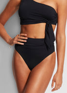 Seafolly Collective High Cut Rio - Black Splash Swimwear Bikini Bottoms