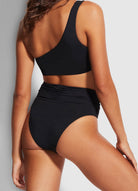 Seafolly Collective High Cut Rio - Black Splash Swimwear Bikini Bottoms