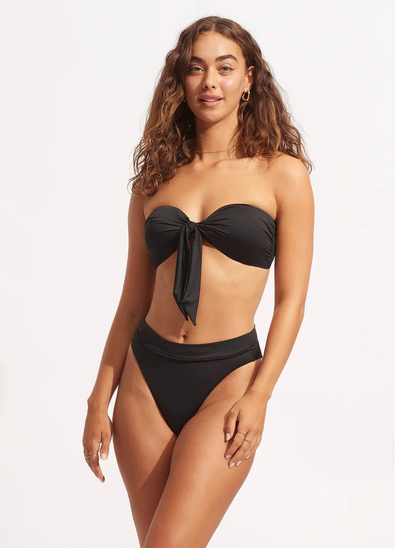 Seafolly Collective High Rise Pant - Black Splash Swimwear Bikini Bottoms