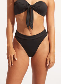 Seafolly Collective High Rise Pant - Black Splash Swimwear Bikini Bottoms