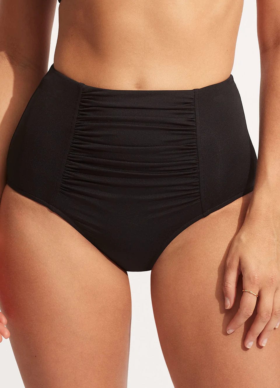 Collective High Waisted Pant - Black - Seafolly - Splash Swimwear  - bikini bottoms, Feb22, Seafolly, Womens, womens swim - Splash Swimwear 