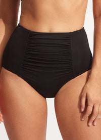 Seafolly Collective High Waisted Pant - Black Splash Swimwear Bikini Bottoms