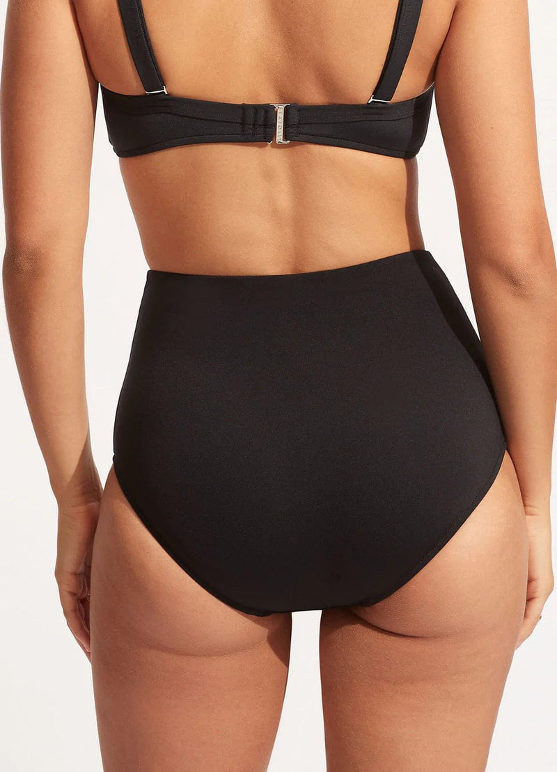 Seafolly Collective High Waisted Pant - Black Splash Swimwear Bikini Bottoms