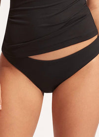 Seafolly Collective Hipster Pant - Black Splash Swimwear Bikini Bottoms