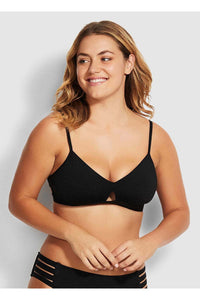 Seafolly Collective Hybrid Bralette - Black Splash Swimwear Bikini Tops