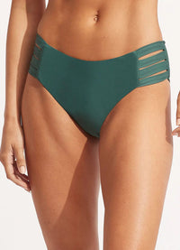 Seafolly Collective Multi Strap Hipster Pant - Evergreen Seafolly Active Multi Strap Hipster - Black Splash Swimwear Bikini Bottoms