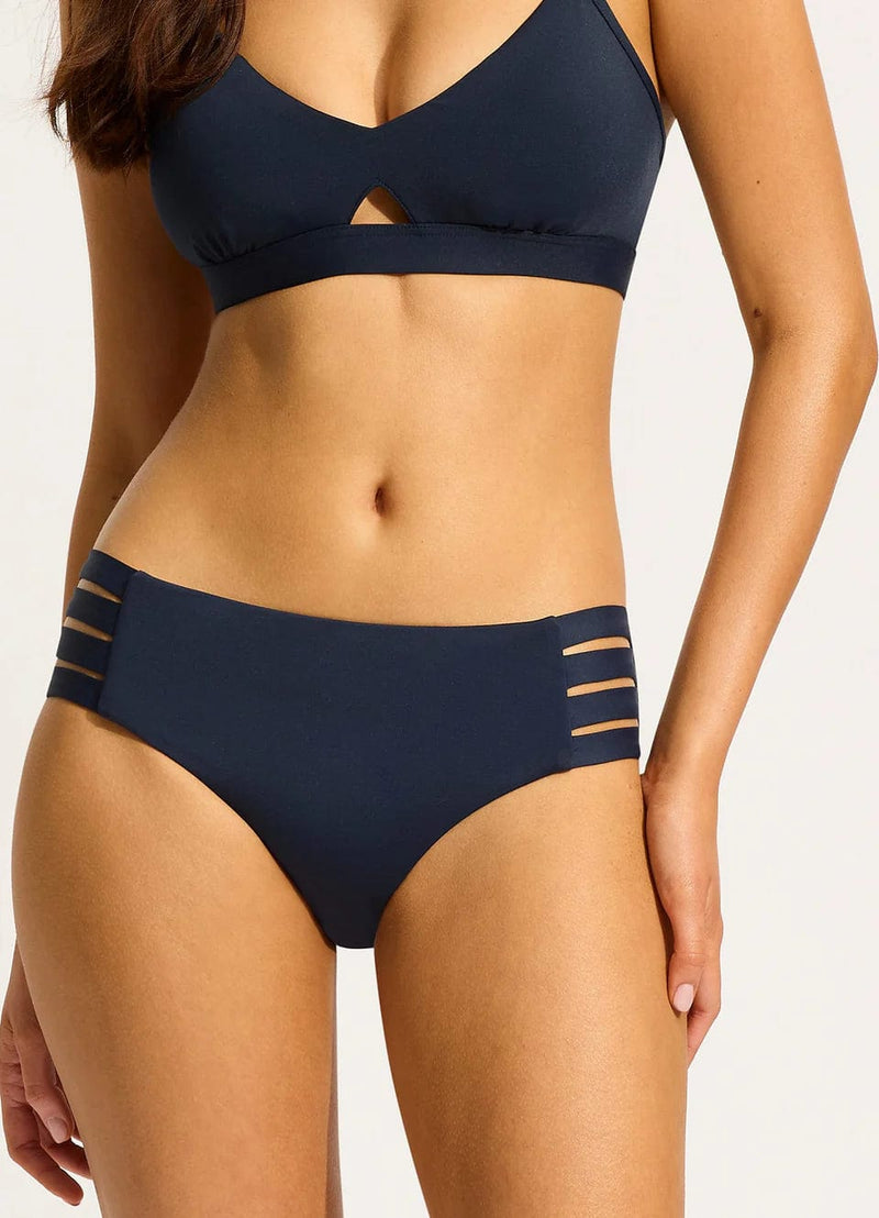 Seafolly Bikini Bottoms Collective Multi Strap Hipster Pant - True Navy Seafolly Active Multi Strap Hipster - Black