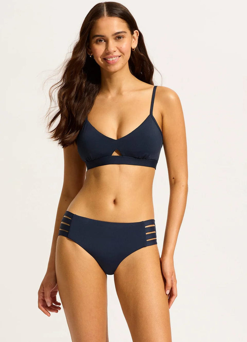 Seafolly Bikini Bottoms Collective Multi Strap Hipster Pant - True Navy Seafolly Active Multi Strap Hipster - Black