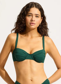 Seafolly Collective Ruched Underwire Bikini Top - Evergreen Seafolly Collective Ruched Underwire Bikini Top - Evergreen Splash Swimwear