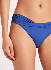 Seafolly Collective Twist Band Hipster - Azure Splash Swimwear Bikini Bottoms