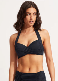 Seafolly Bikini Tops Collective Twist Soft Cup Halter - True Navy