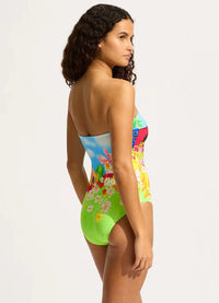 Seafolly Cuba Bandeau One Piece - Turquoise Cuba Bandeau One Piece - Turquoise Splash Swimwear