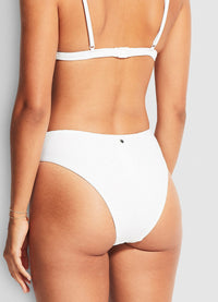 Essentials Bralette & High Rise Pant Bikini Set - White - Seafolly Set - Splash Swimwear  - Bikini Set, Essentials by Seafolly, Seafolly, Womens - Splash Swimwear 