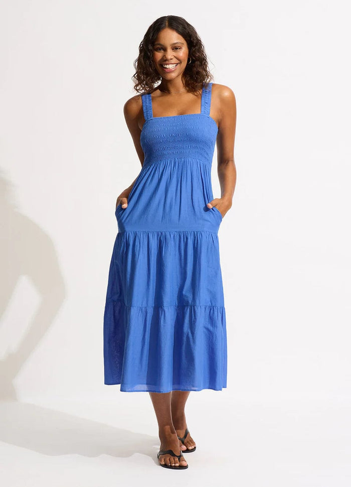 Faithful Midi Dress - Azure - Seafolly - Splash Swimwear  - Aug23, dresses, June24, Seafolly, women clothing, Womens, womens clothing - Splash Swimwear 