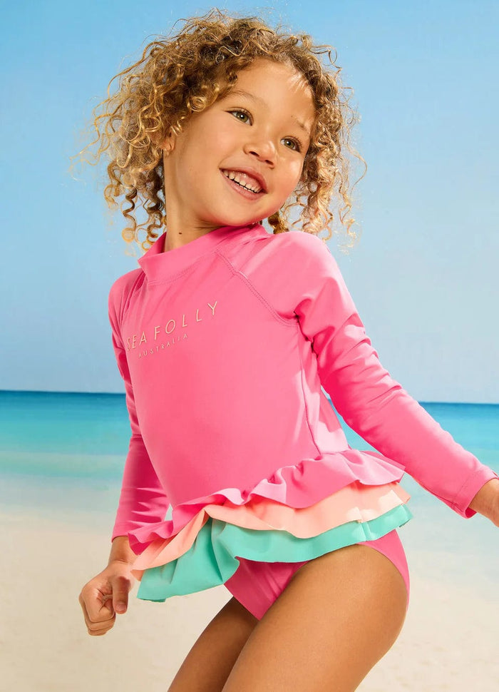 Seafolly Girls Essential Colour Blocked Paddlesuit Seafolly Essential Colour Blocked Paddlesuit Splash Swimwear Kids Swimwear