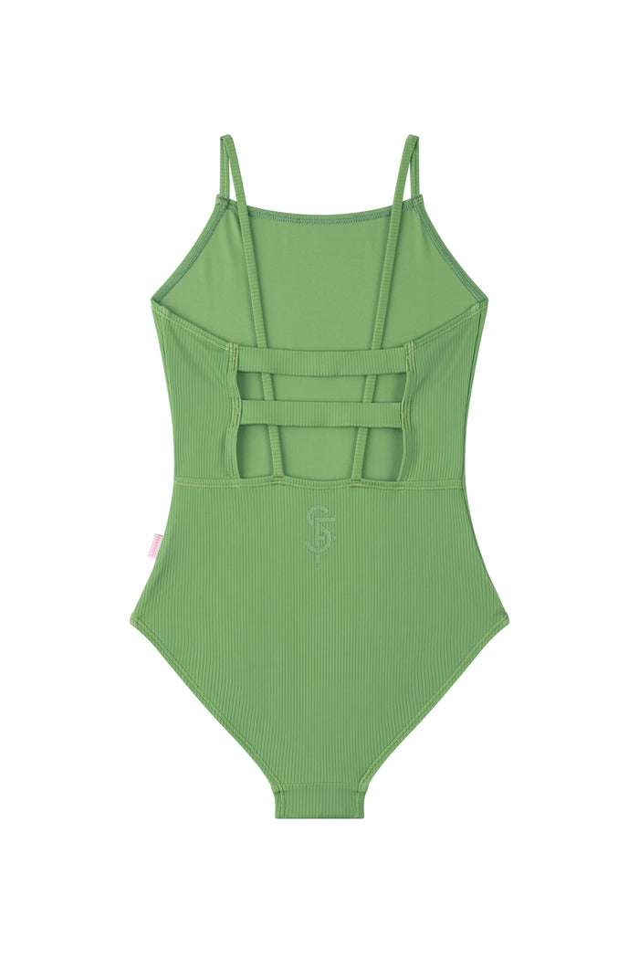 Seafolly Girls Girls Essential One Piece - Khaki Splash Swimwear Kids Swimwear