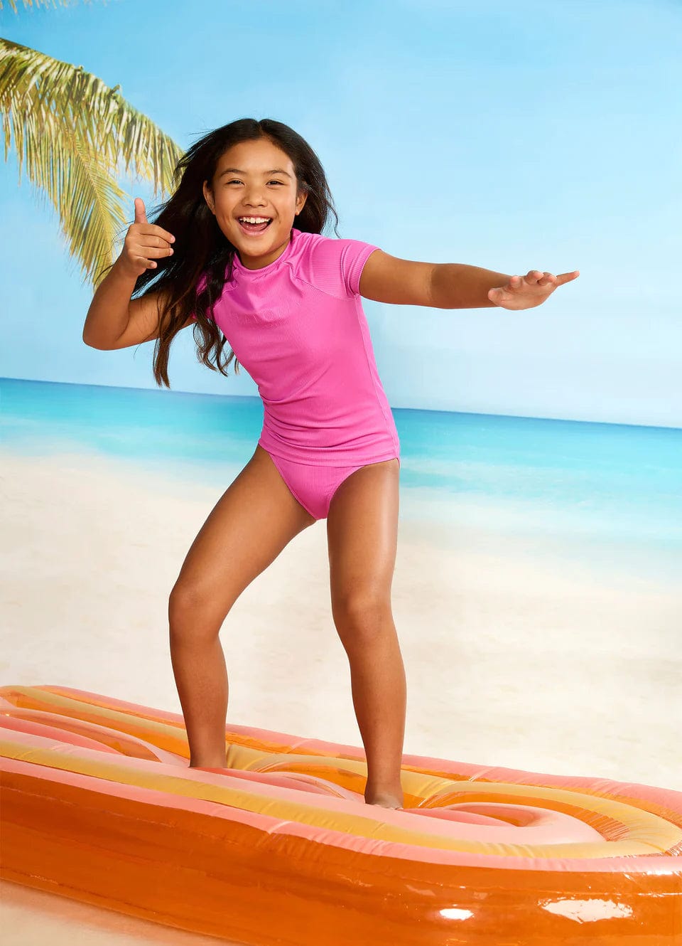 Seafolly Girls Girls Essential S/S Rashie Splash Swimwear Kids Swimwear