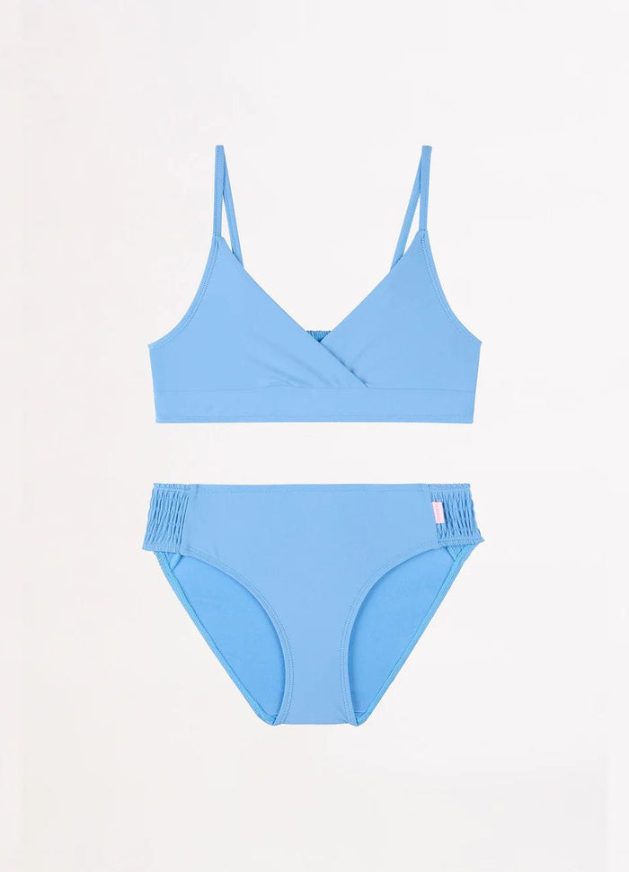 Seafolly Girls Girls Essentials Shirred Bikini - Deep Water  Shop Australian Swimwear Brands: Summer Solstice Strappy Bikini - Colour Pop Print | Seafolly | Splash Swimwear Splash Swimwear Swimwear