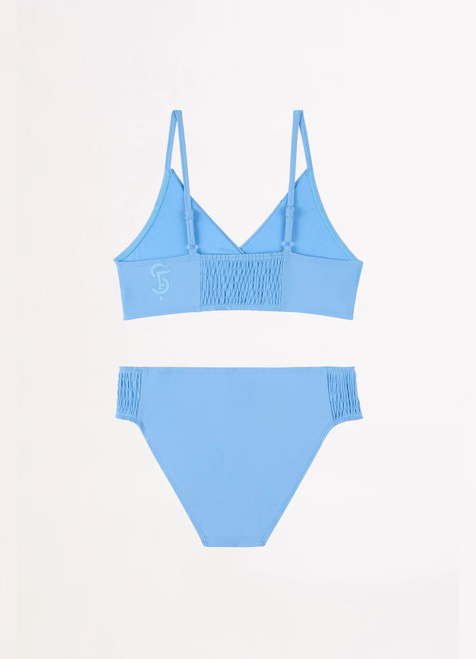 Seafolly Girls Girls Essentials Shirred Bikini - Deep Water  Shop Australian Swimwear Brands: Summer Solstice Strappy Bikini - Colour Pop Print | Seafolly | Splash Swimwear Splash Swimwear Swimwear