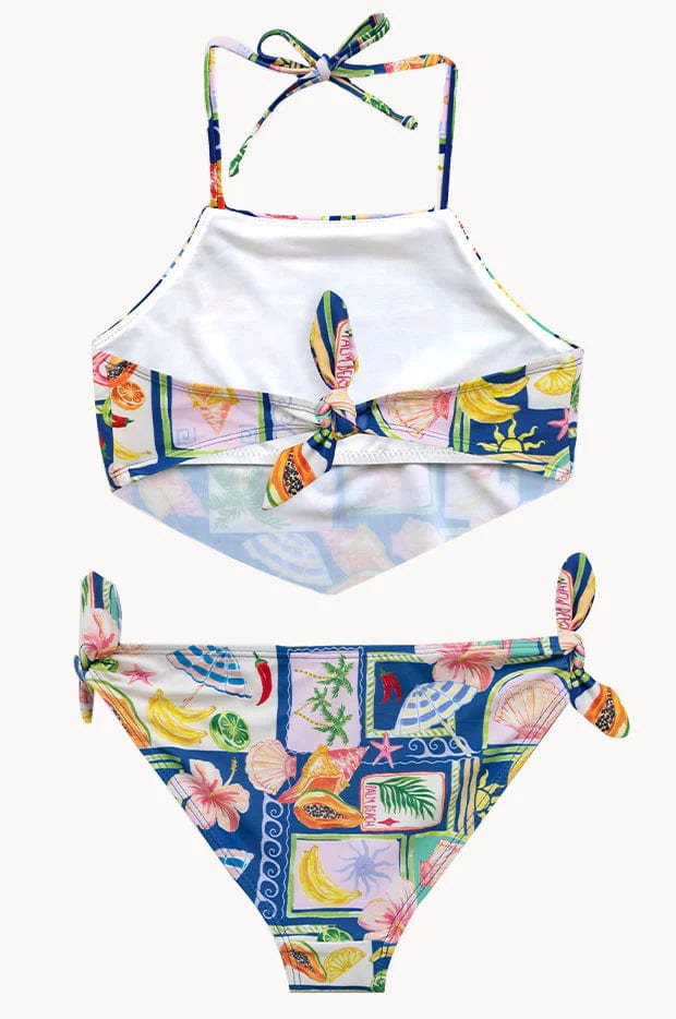 Seafolly Girls One Pieces Girls Postcards Scarf Bikini Set Seafolly Girls Postcards Scarf Bikini Set