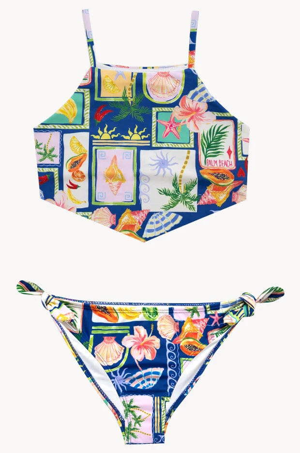 Seafolly Girls One Pieces Girls Postcards Scarf Bikini Set Seafolly Girls Postcards Scarf Bikini Set