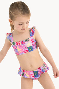 Seafolly Girls Girls Rainbow Beach Frill Crop Set Seafolly Girls Rainbow Beach Frill Crop Set Splash Swimwear Kids Swimwear