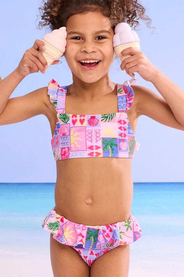 Seafolly Girls Girls Rainbow Beach Frill Crop Set Seafolly Girls Rainbow Beach Frill Crop Set Splash Swimwear Kids Swimwear