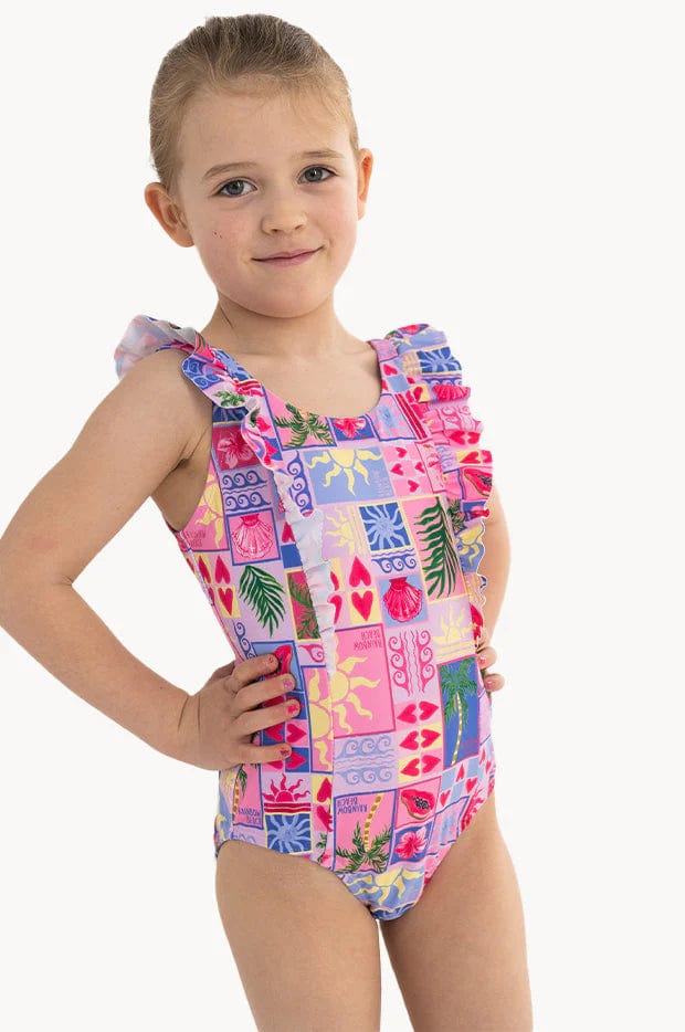 Seafolly Girls Girls Rainbow Beach Frill One Piece Seafolly Girls Rainbow Beach Frill One Piece Splash Swimwear Kids Swimwear