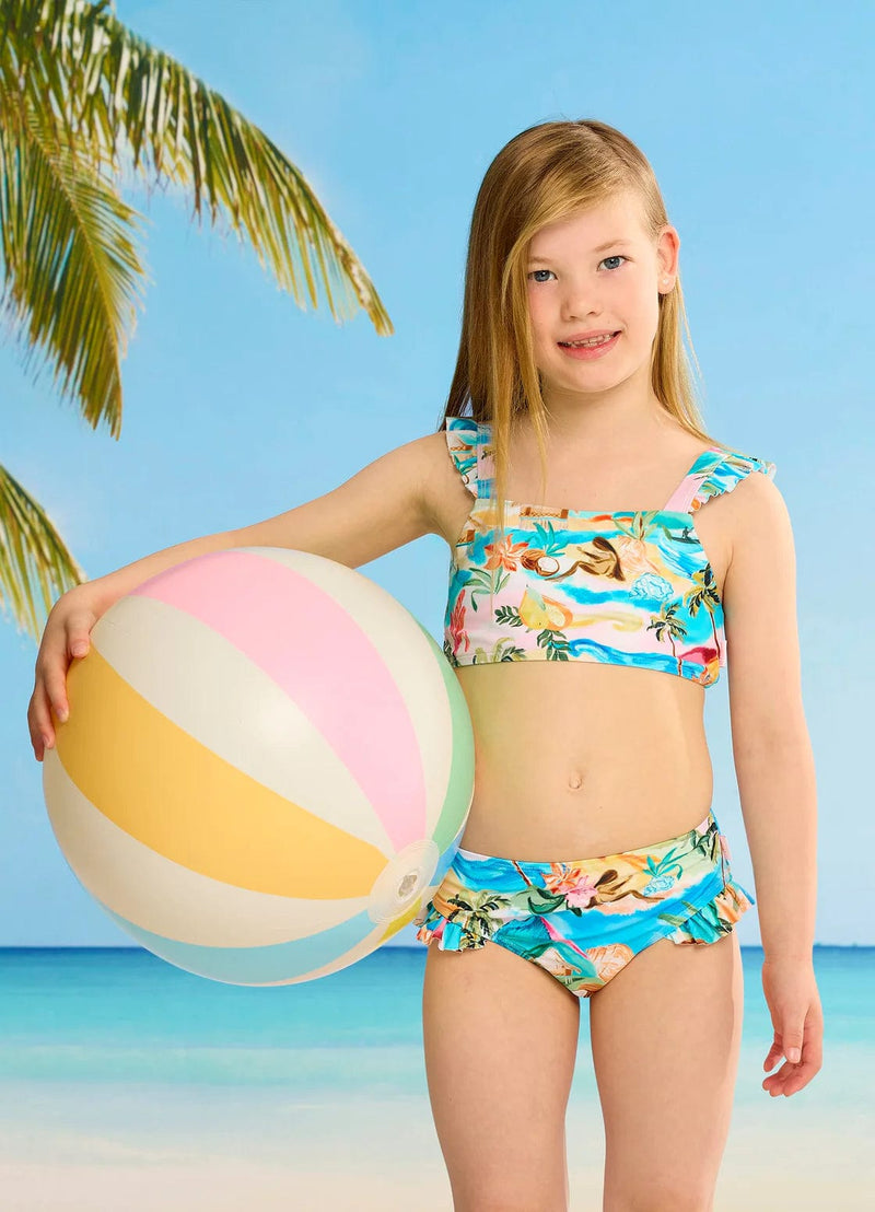 Seafolly Girls Girls South Pacific Frill Bikini - South Pacific Seafolly Girls South Pacific Frill Bikini - South Pacific Splash Swimwear Kids Swimwear