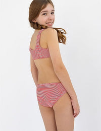 Seafolly Girls Swimwear Girls Stripe Bubble Bikini - Red Stripe Seafolly Girls Stripe Bubble Bikini - Red Stripe