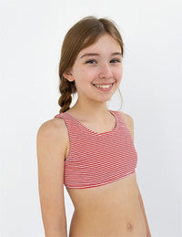 Seafolly Girls Swimwear Girls Stripe Bubble Bikini - Red Stripe Seafolly Girls Stripe Bubble Bikini - Red Stripe