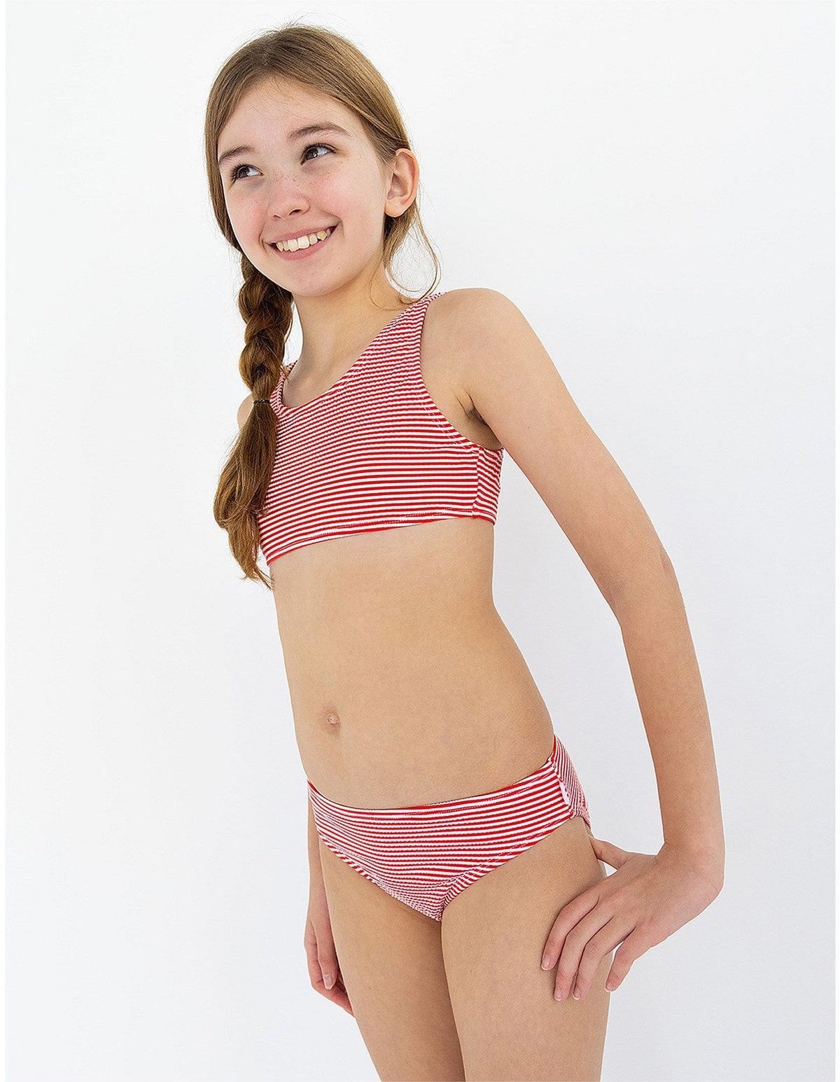 Seafolly Girls Swimwear Girls Stripe Bubble Bikini - Red Stripe Seafolly Girls Stripe Bubble Bikini - Red Stripe