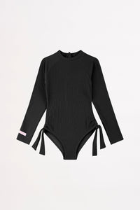 Seafolly Girls Girls Summer Essential L/S Paddlesuit 15772 Splash Swimwear kids G8 / Black 9354794560662