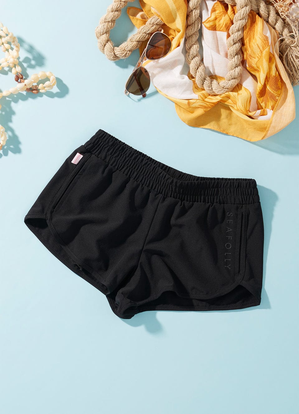 Seafolly Girls Girls Summer Essentials Basic Boardshorts 56497 Splash Swimwear kids Black / G10 9354794558577