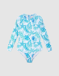 Seafolly Girls La Mer Paddlesuit - Blue Seafolly La Mer Paddlesuit - Blue Splash Swimwear