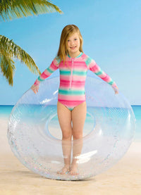 Seafolly Girls Ombre Zip Front Surfsuit - Ombre Seafolly Ombre Zip Front Surfsuit - Ombre Splash Swimwear