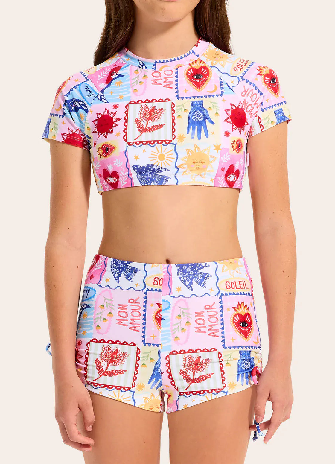 Seafolly Girls Seafolly Girls Palermo Surf Boyleg Set Seafolly Girls Gingham Bikini Splash Swimwear Kids Swimwear