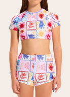 Seafolly Girls Seafolly Girls Palermo Surf Boyleg Set Seafolly Girls Gingham Bikini Splash Swimwear Kids Swimwear
