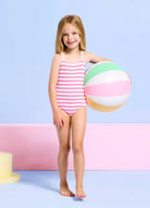 Seafolly Girls Seafolly Girls Texture One Piece Swimsuit - Candy Pink Seafolly Girls Gingham Bikini Splash Swimwear Kids Swimwear