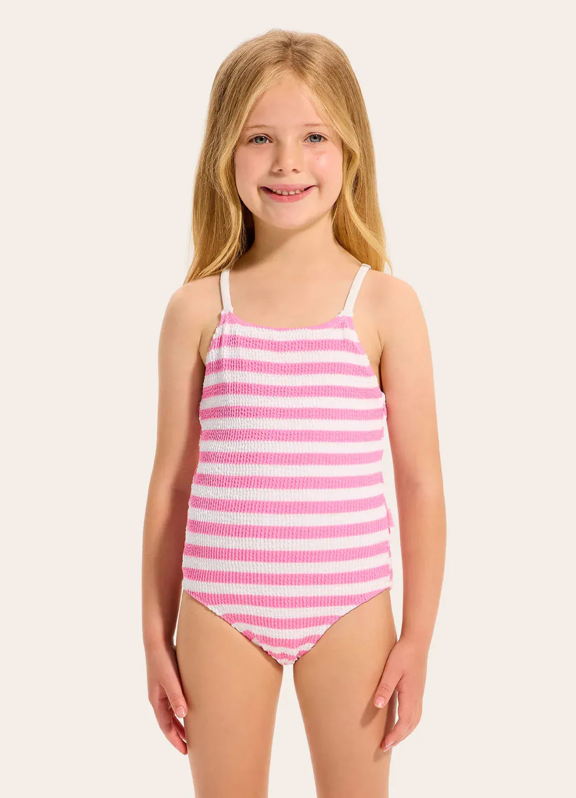 Seafolly Girls Seafolly Girls Texture One Piece Swimsuit - Candy Pink Seafolly Girls Gingham Bikini Splash Swimwear Kids Swimwear