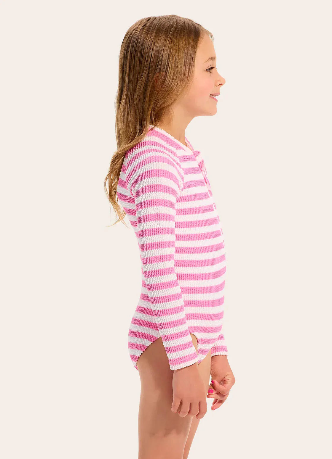 Seafolly Girls Seafolly Girls Textured Paddlesuit - Candy Pink Seafolly Girls Textured Paddlesuit - Candy Pink Splash Swimwear Kids Swimwear
