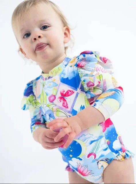 Seafolly Girls Surrealism Frill One Piece Splash Swimwear