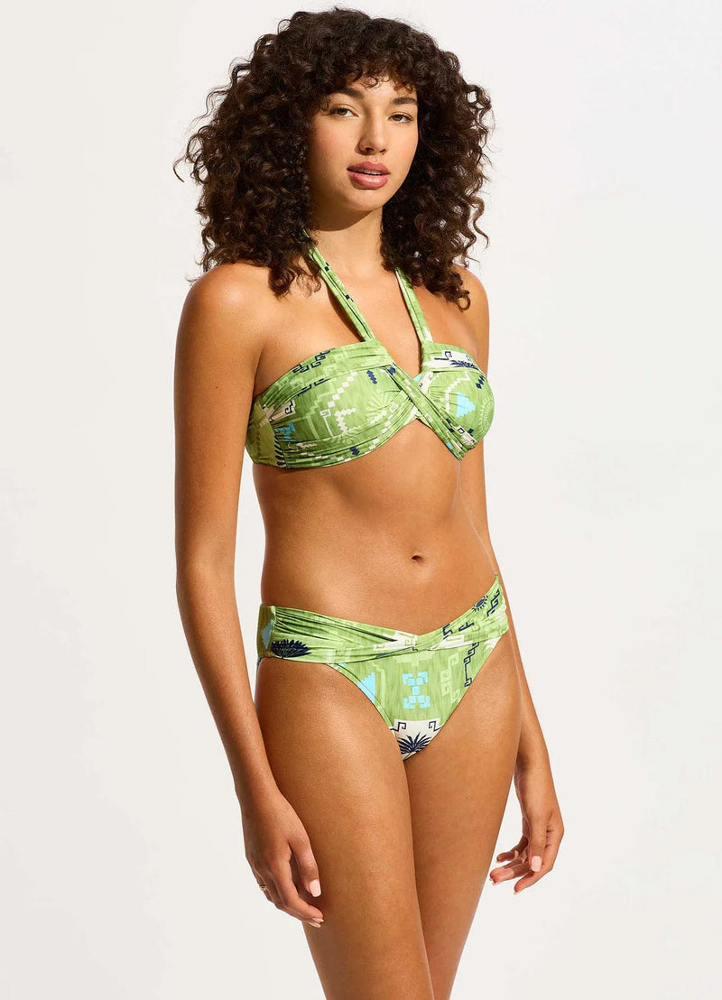 Seafolly Kasbah Halter Bandeau - Sage Seafolly Kasbah Halter Bandeau - Sage Splash Swimwear Bikini Tops