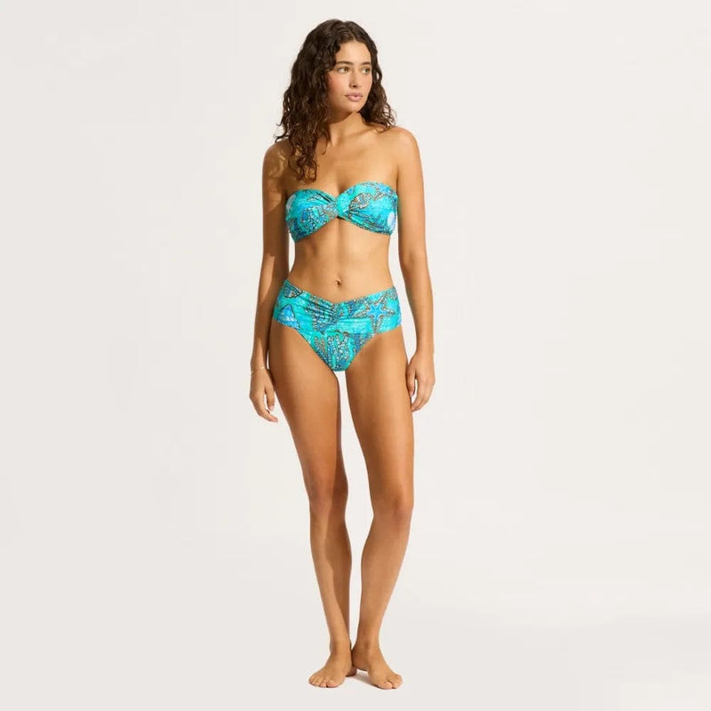 Seafolly La Mer Twist Bandeau Bikini Top - Aquatic Blue La Mer Twist Bandeau Bikini Top - Aquatic Blue Splash Swimwear