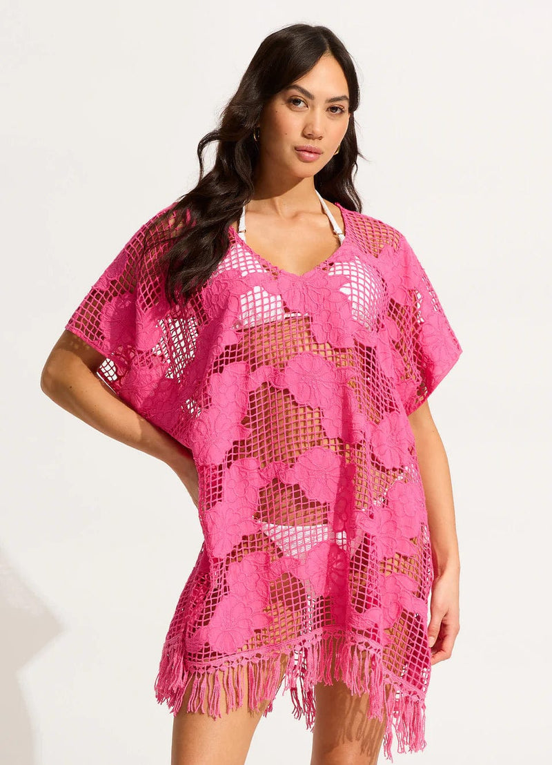 Seafolly Mesh Kaftan 55120-KA Shop Amnesia Kaftan - Azure by Seafolly | Australian Swimwear Brands | Splash Swimwear Splash Swimwear O/S / Fuchsia Rose 9349623129738