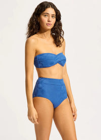 Seafolly Oasis Twist Bandeau Bikini Top - Ultramarine Seafolly Oasis Twist Bandeau Bikini Top - Ultramarine Splash Swimwear