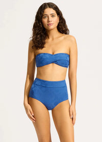 Seafolly Oasis Twist Bandeau Bikini Top - Ultramarine Seafolly Oasis Twist Bandeau Bikini Top - Ultramarine Splash Swimwear