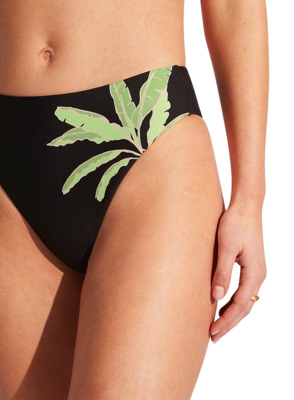 Palm Paradise High Rise Pant - Black - Seafolly - Splash Swimwear  - April23, bikini bottoms, Seafolly, Womens, womens swim - Splash Swimwear 